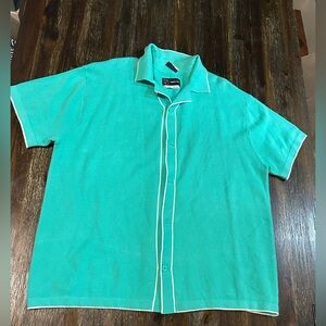 Original Use Men's L Seafoam Green Short Sleeve Button Up Polo Shirt